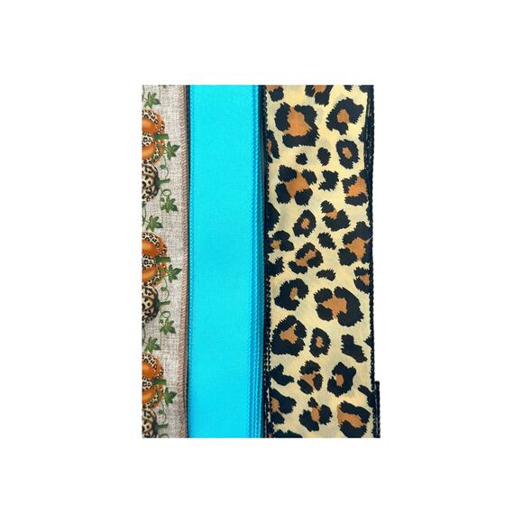 Fall Wreath Bundle Kit - Leopard, Football, Pumpkin Sign & Ribbon Set - Picture 5 of 5